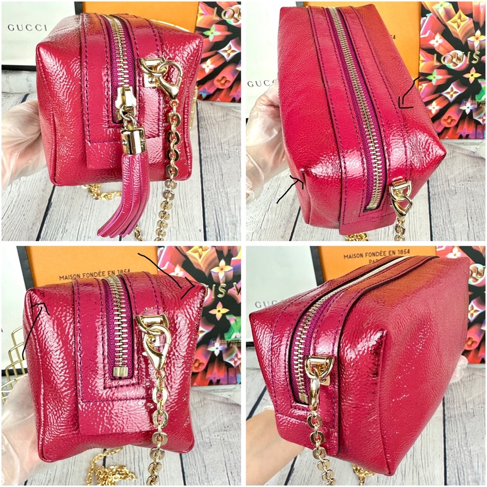 Gucci Soho crossbody bag in magenta pink leather *new with defect* - Picture 5 of 14